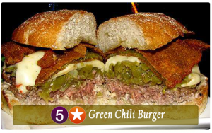 five star green chili burger