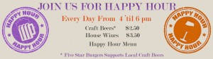 5 star burgers happy hour