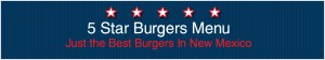 5 star burgers menu