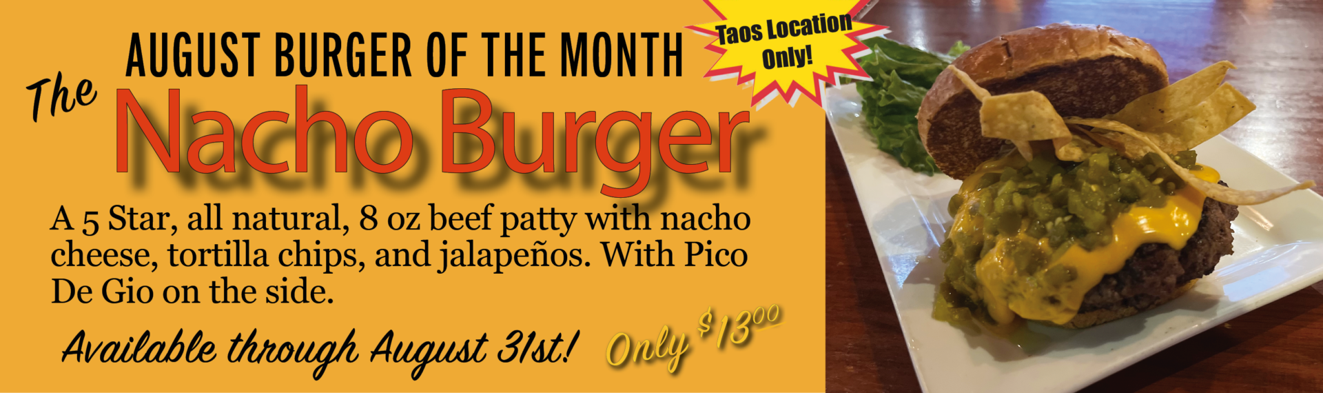 Burger of the Month Taos