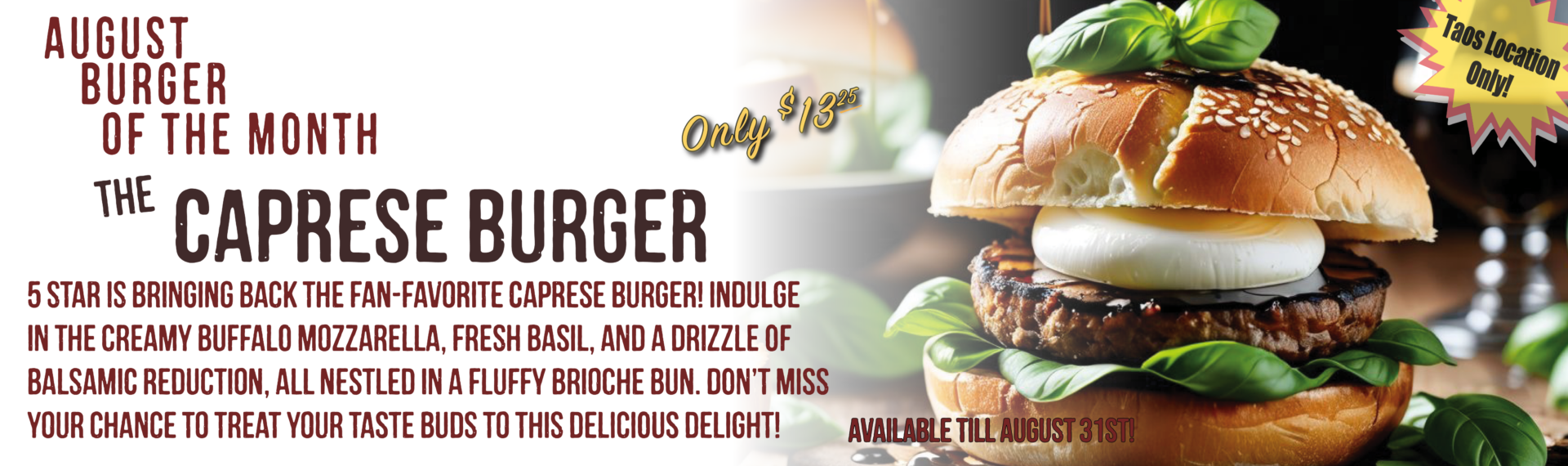 Burger of the Month Taos