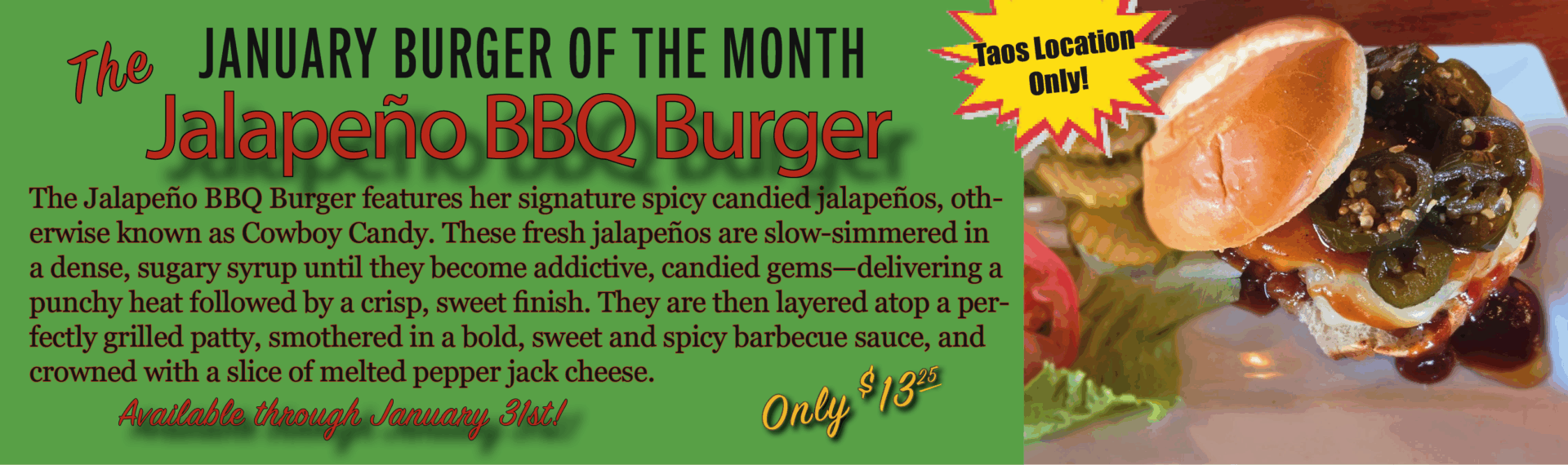 Burger of the Month Taos