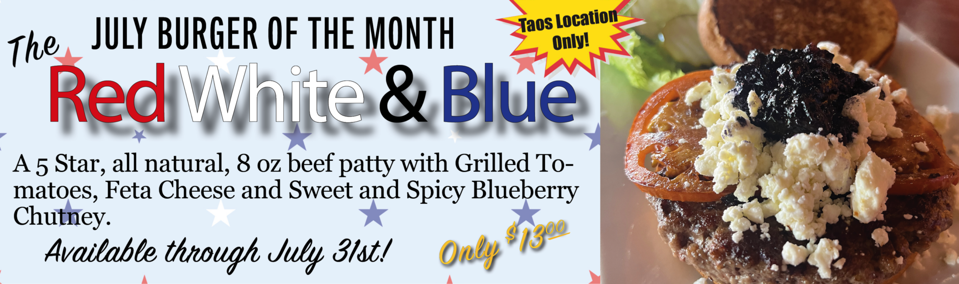 Burger of the Month Taos