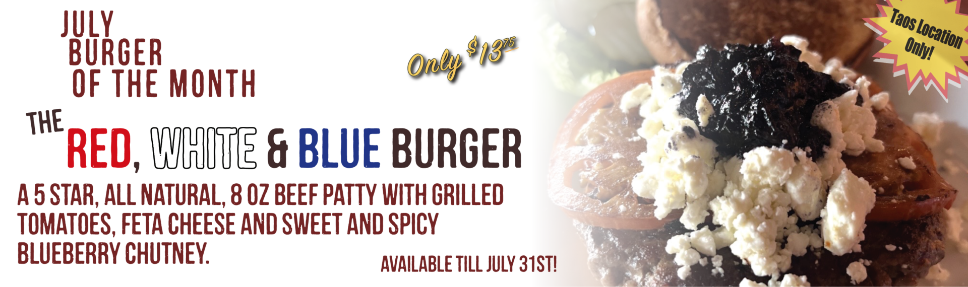 Burger of the Month Taos
