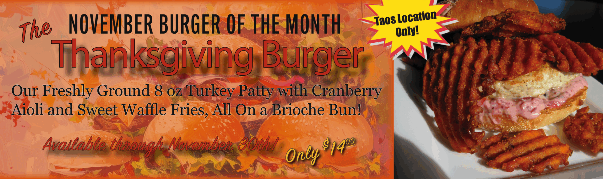 Burger of the Month Taos