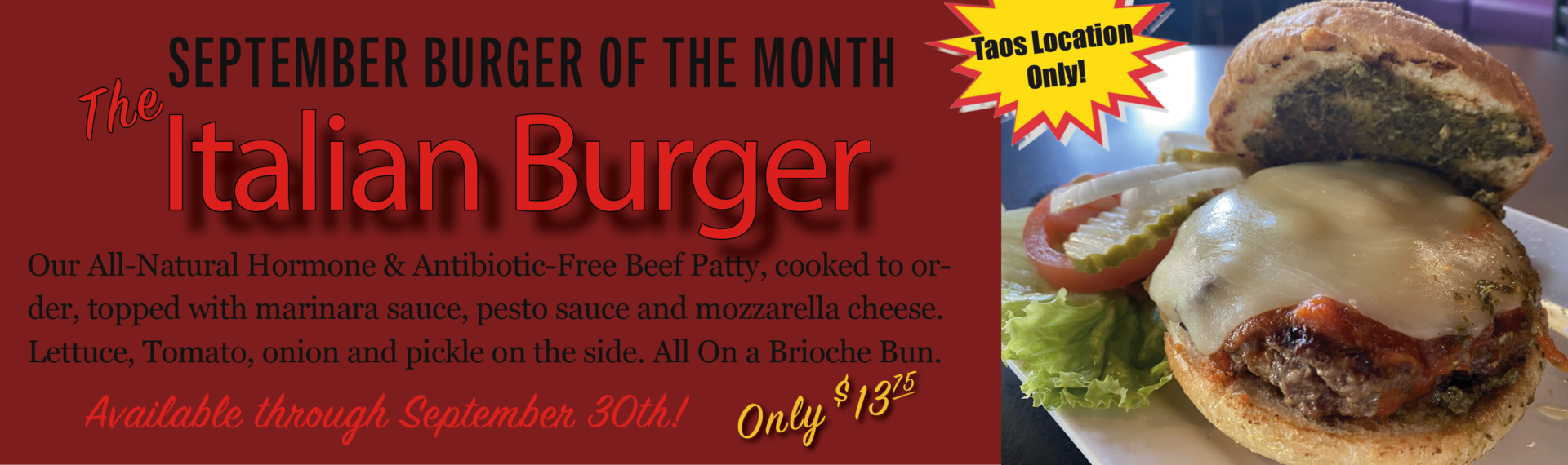 Burger of the Month Taos