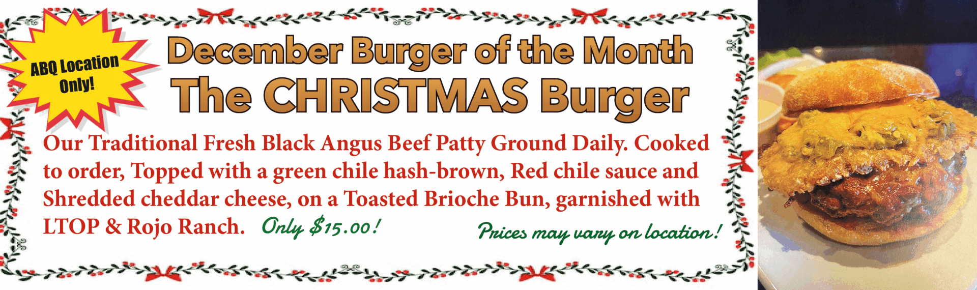 Burger of the Month Albuquerque