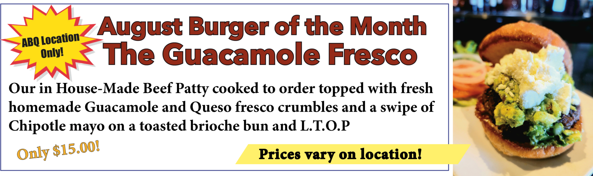 Burger of the Month Albuquerque
