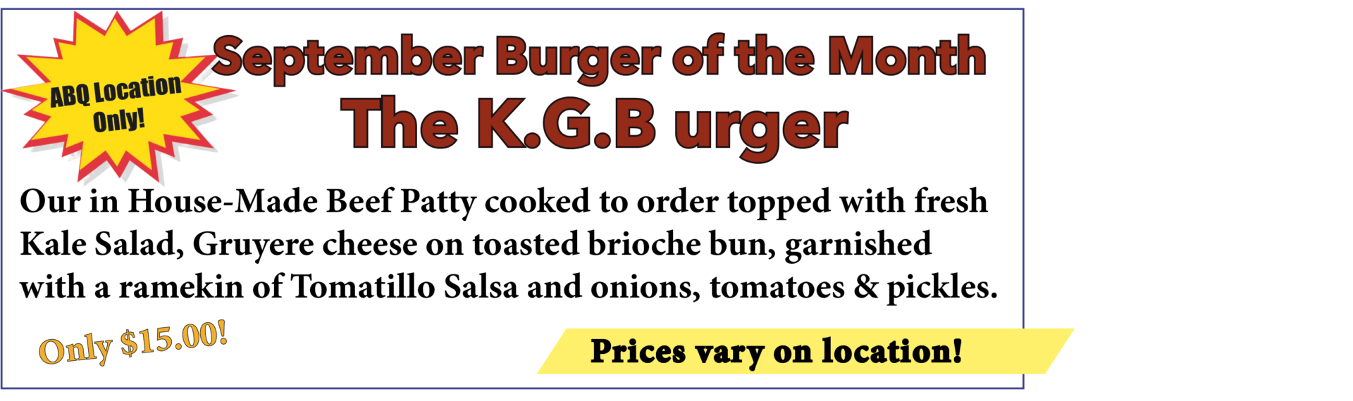 Burger of the Month Albuquerque