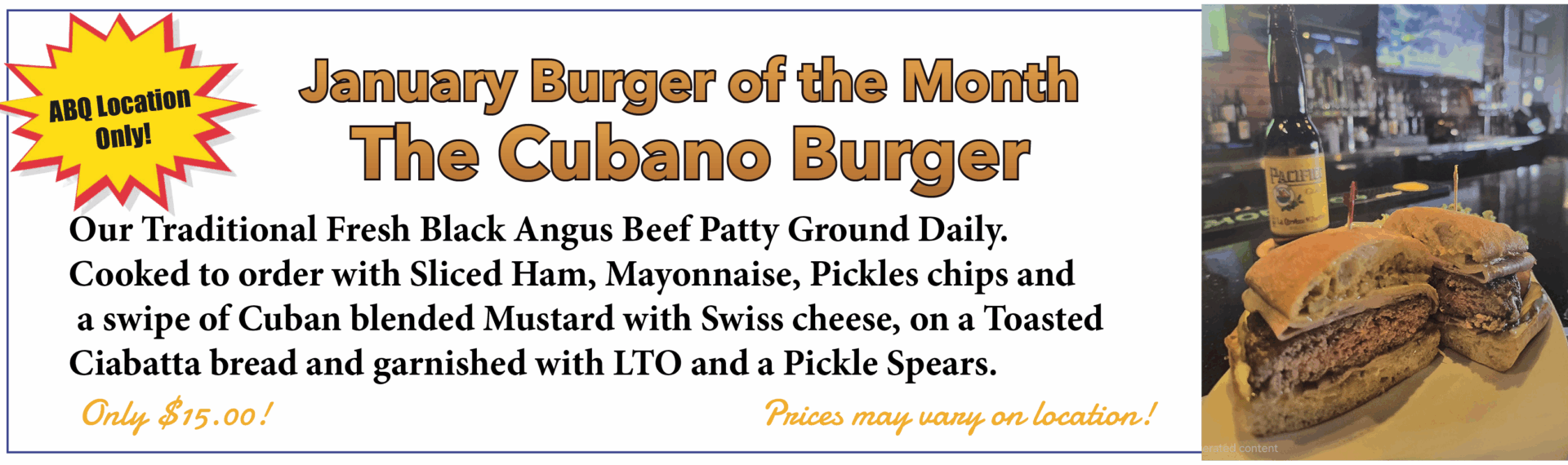 Burger of the Month Albuquerque