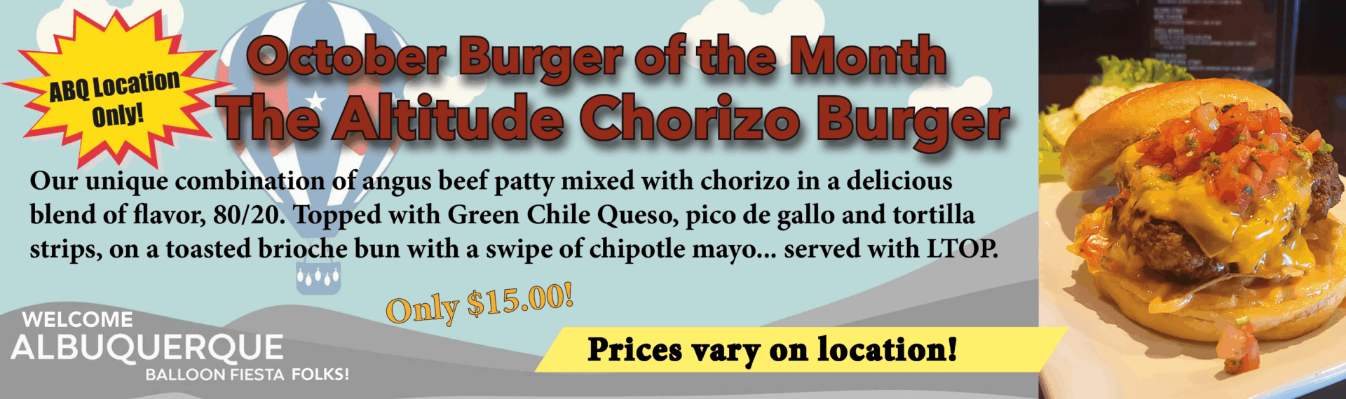 Burger of the Month Albuquerque